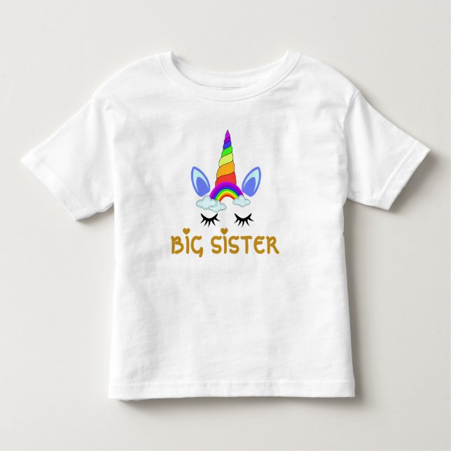 Enhörning Stor syster/ Liten syster baby T Shirt (Framsida)