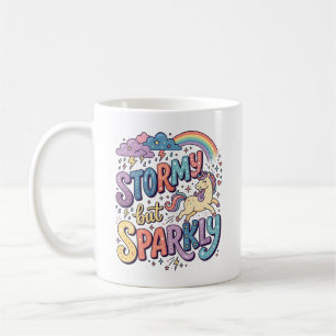 Enhörning Stormig men Gnistrande Whimsical Merch D Kaffemugg