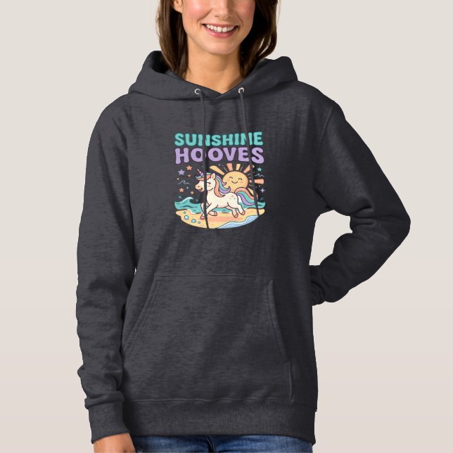 Enhörning Sunshine Hov Trendig Grafisk T-Shirt Des (Framsida)