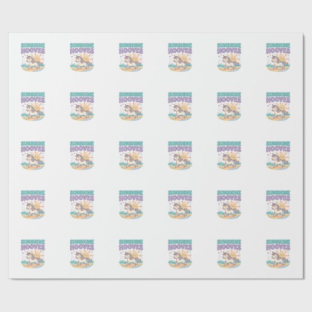 Enhörning Sunshine Hov Trendig Grafisk T-Shirt Des Presentpapper (Platt)