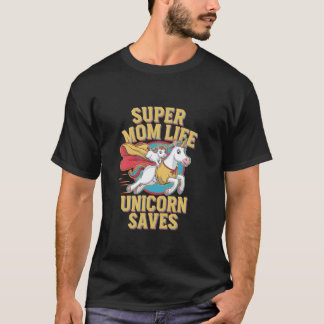 Enhörning Super Mamma Liv Räddare Lärare Kvinnors  T Shirt