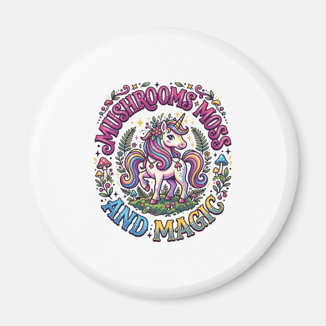 Enhörning Svamp Moss och Magic Kommersiell Tröja Magnet (Framsidan)