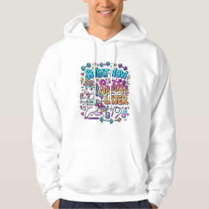 Enhörning Svett Nu Gnista Sen Gåva Idé Vektor D Hoodie