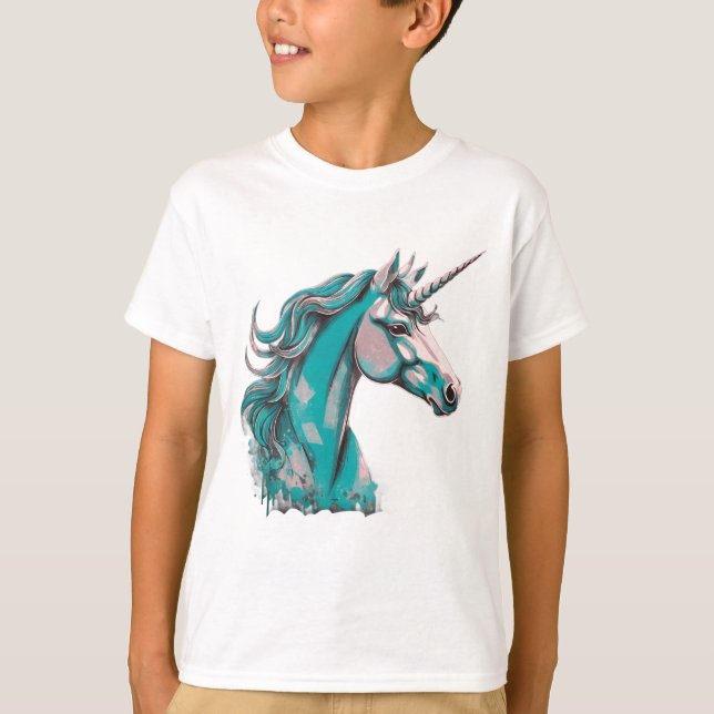 Enhörning T-shirt för pojkar (Framsida)