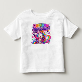 Enhörning T-shirt för regnbågsrockstjärna