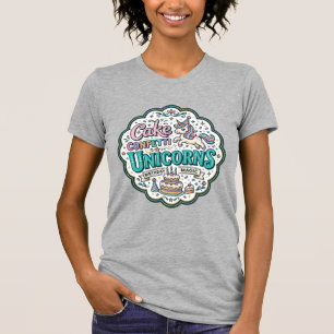 Enhörning Tårta Konfetti Enhörningar POD Redo POD T Shirt