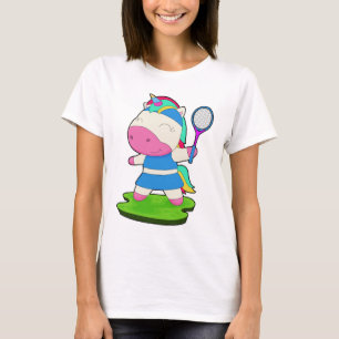 Enhörning Tennis Tennisracket T Shirt