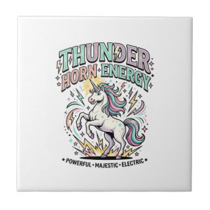 Enhörning Thunder Horn Energi Retro Stil Produkt G Kakelplatta