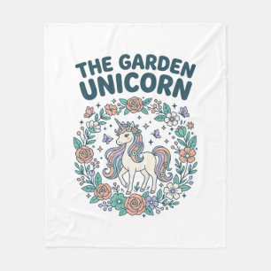 Enhörning Trendy T-Shirt Design för trädgården Enh Fleecefilt