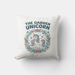 Enhörning Trendy T-Shirt Design för trädgården Enh Kudde