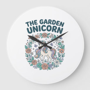 Enhörning Trendy T-Shirt Design för trädgården Enh Stor Klocka