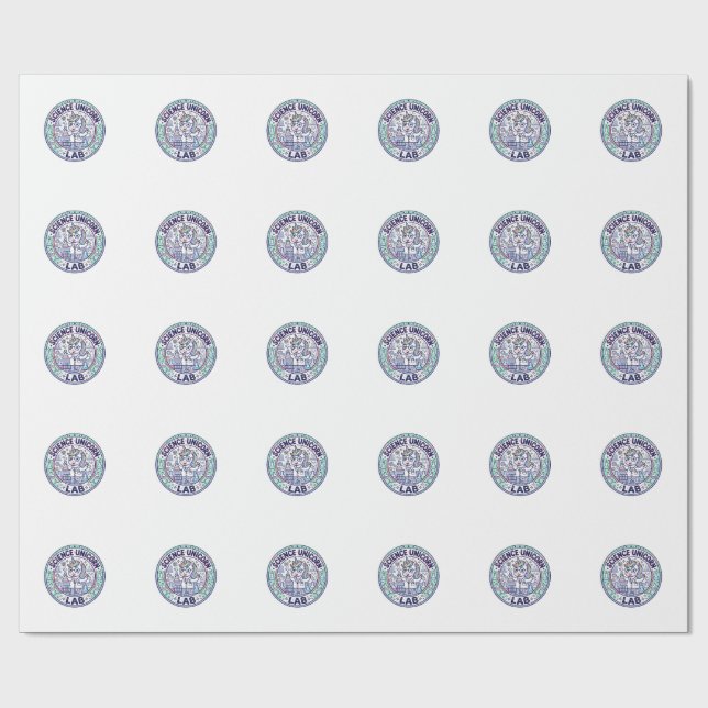 Enhörning Vetenskap Enhörning Lab POD Redo App Klä Presentpapper (Platt)