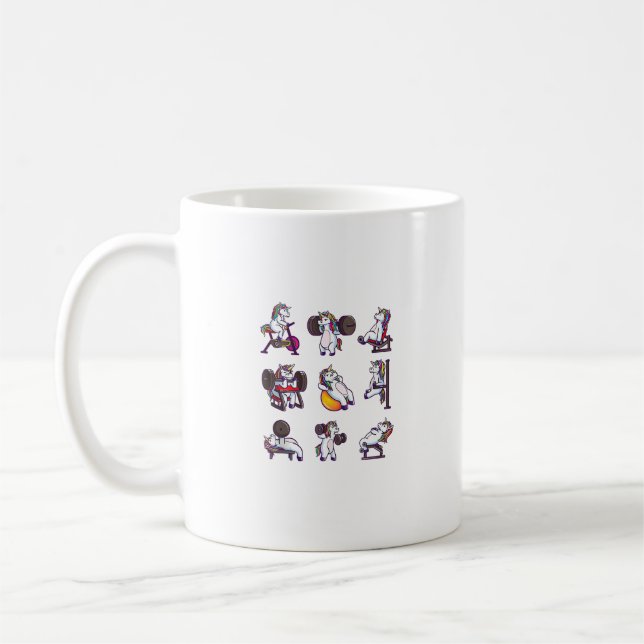 Enhörning Viktlyftning Powerlifting Gym Tränings T Kaffemugg (Vänster)