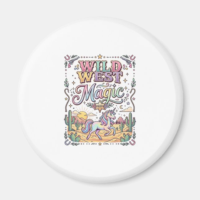 Enhörning Vilda Västern Magi Original Magnet (Framsidan)