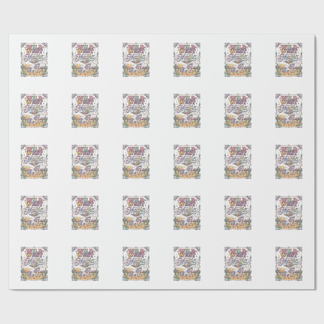 Enhörning Vilda Västern Magi Original Presentpapper (Platt)