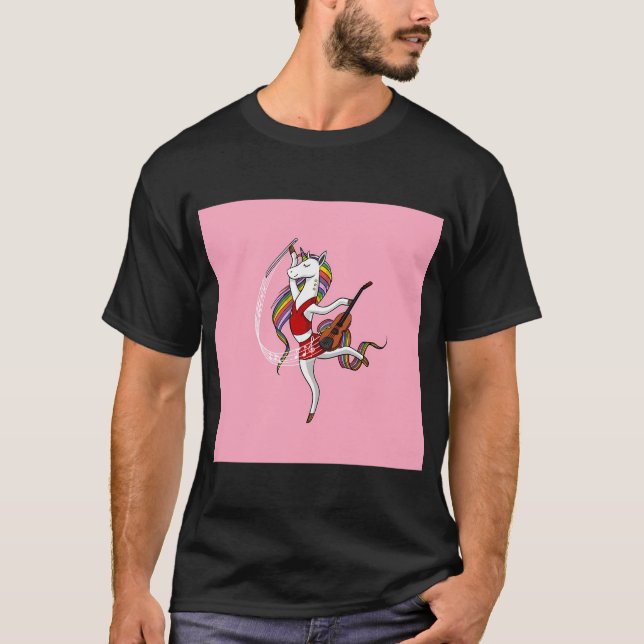 Enhörning Violinspelare T Shirt (Framsida)