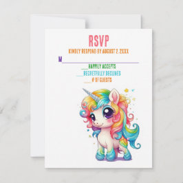 Enhörning Whimsical Magisk Rosa Bröllop RSVP-kort OSA Kort