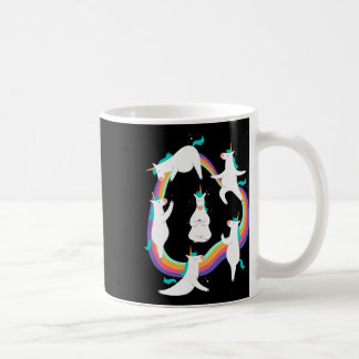 Enhörning Yoga Solhälsning Poser Regnbåge Meme  Kaffemugg