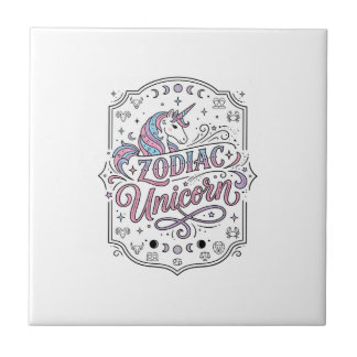 Enhörning Zodiac Enhörning Leksak Söt Gåva Design_ Kakelplatta