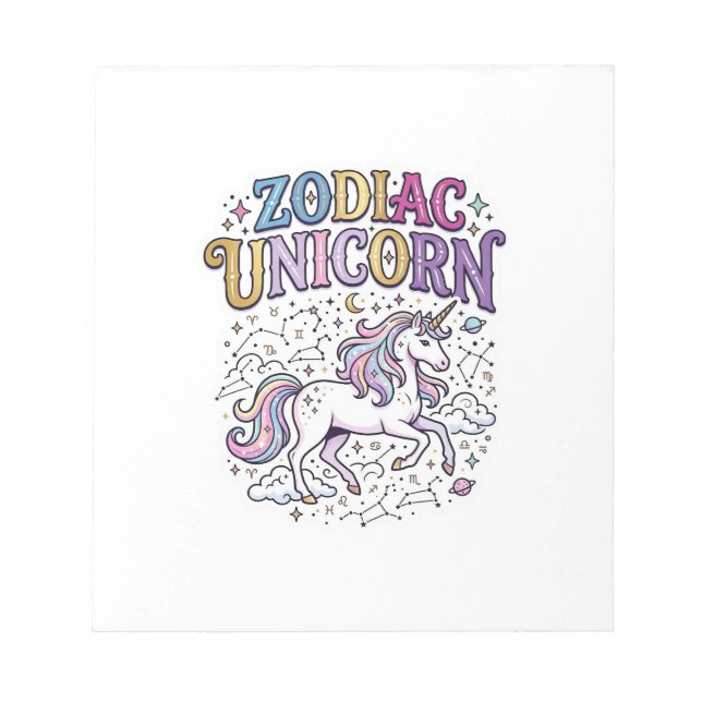 Enhörning Zodiac Enhörning Premium Vector Marknads Anteckningsblock (Framsida)