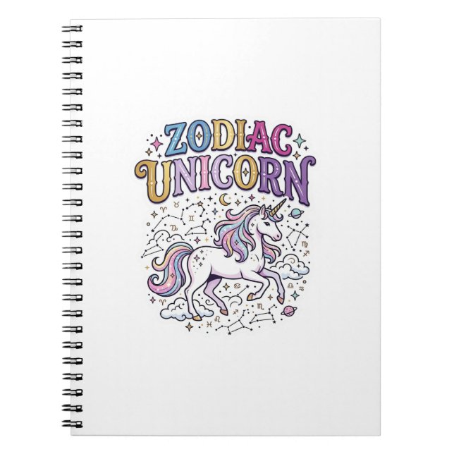 Enhörning Zodiac Enhörning Premium Vector Marknads Anteckningsbok (Framsidan)