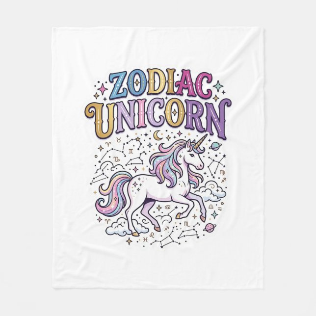 Enhörning Zodiac Enhörning Premium Vector Marknads Fleecefilt (Framsidan)