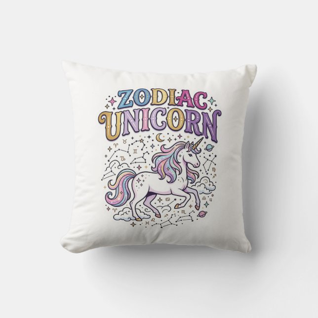 Enhörning Zodiac Enhörning Premium Vector Marknads Kudde (Framsida)