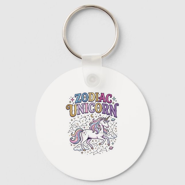 Enhörning Zodiac Enhörning Premium Vector Marknads Nyckelring (Framsida)