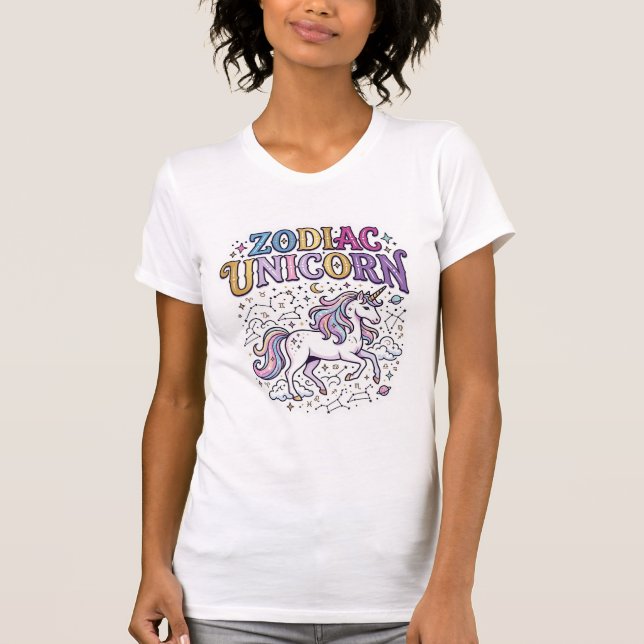 Enhörning Zodiac Enhörning Premium Vector Marknads T Shirt (Framsida)