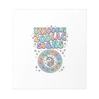 Enhörning Zodiak Tecken Kawaii Vektor Design_1 Anteckningsblock