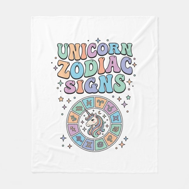 Enhörning Zodiak Tecken Kawaii Vektor Design_1 Fleecefilt (Framsidan)