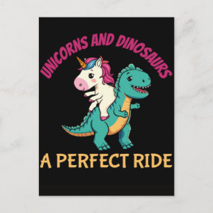 Enhörningar och dinosaurier en perfekt åktur helg vykort