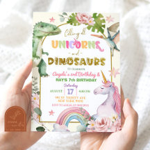 Enhörningar och dinosaurier gemensam syskon födels