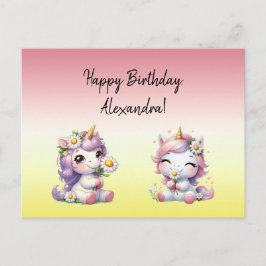 Enhörningar och tusenskönor, "Grattis på födelseda Vykort