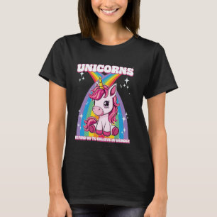 Enhörningar påminner oss om att tro på under t shirt