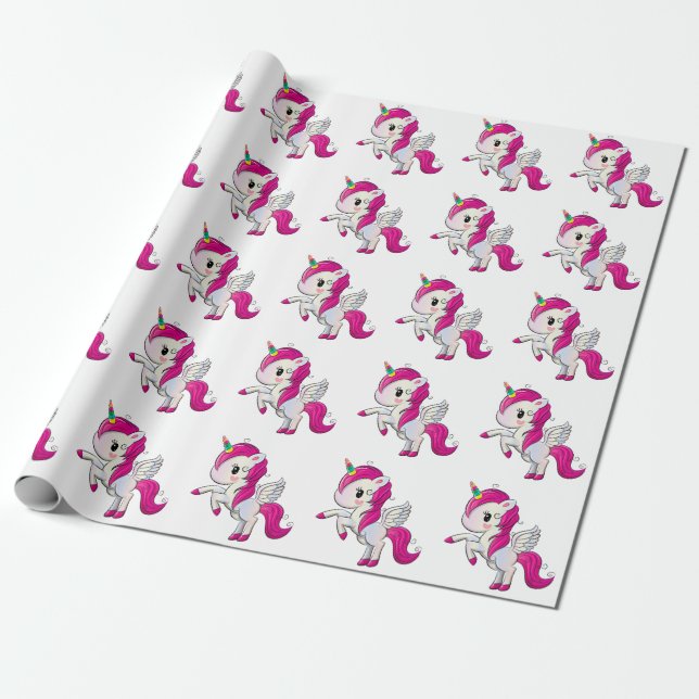 Enhörningar Presentpapper (Utrullad)