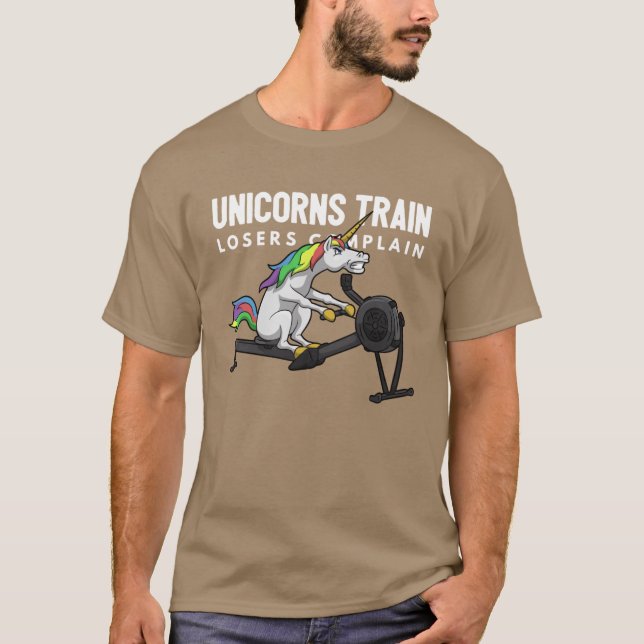 Enhörningar regnar roligt t shirt (Framsida)