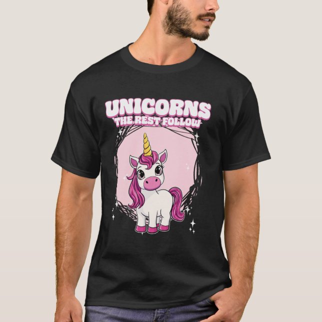 Enhörningar Resten Följer Enhörning T Shirt (Framsida)