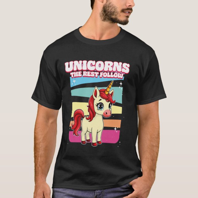 Enhörningar Resten Följer Enhörning T Shirt (Framsida)