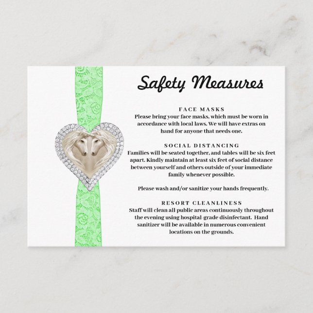 Enhörningens gröna spets säkerhetsåtgärder tilläggskort (Framsida)