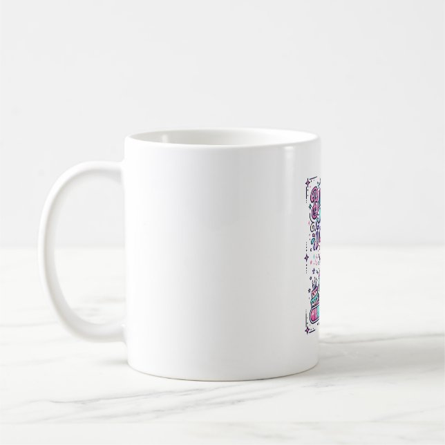 Enhörnings födelsedags magi Laddar färgglatt markn Kaffemugg (Vänster)