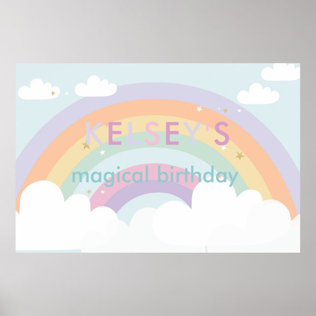 Enhörnings födelsedagsfestaffisch Enhörningsdekora Poster (Framsidan)