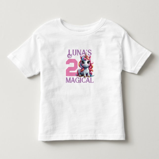 Enhörnings födelsedagsfestartiklar t shirt (Framsida)