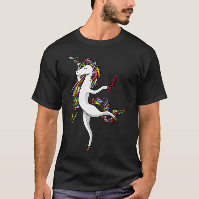 Enhörnings Frisör Frisörska T Shirt (Framsida)