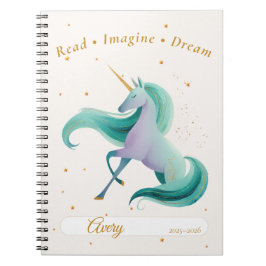 Enhörnings Läsdagbok – Personligt Namn & År Anteckningsbok