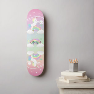 Enhörnings Skateboard med regnbåge