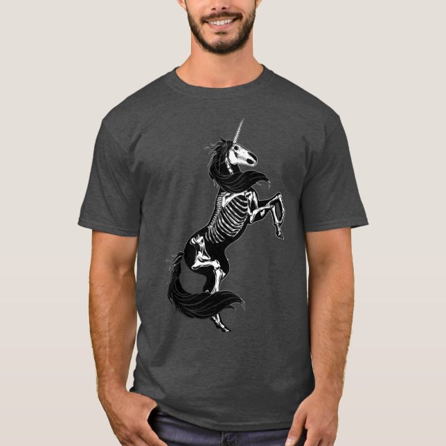 Enhörnings skelettfamilj t shirt (Framsida)