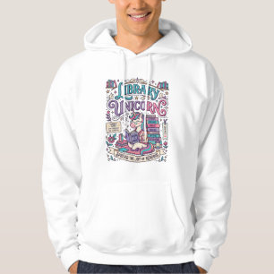 Enhörningsbibliotek Enhörning Färgrik POD Konstver Hoodie