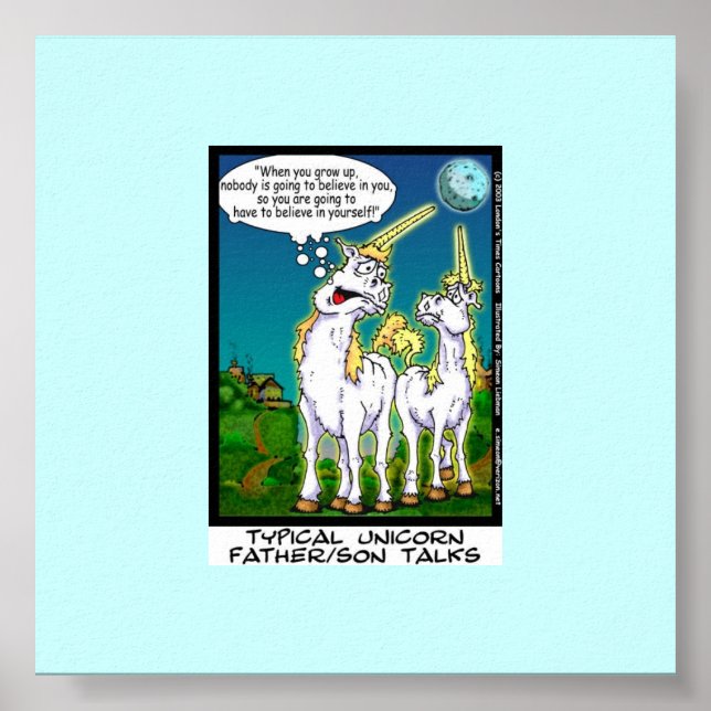 Enhörningsbonding Rolig Canvastryck Poster (Framsidan)