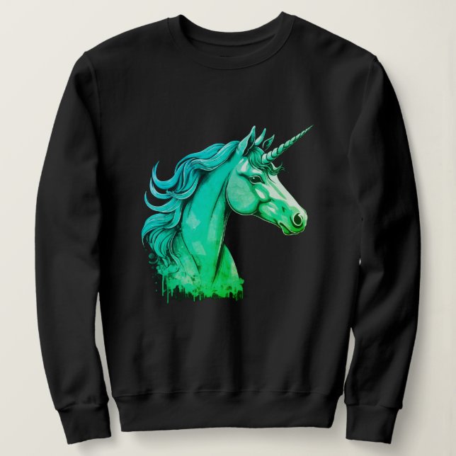 Enhörningsdesign – Dam långärmad T Shirt (Design framsida)